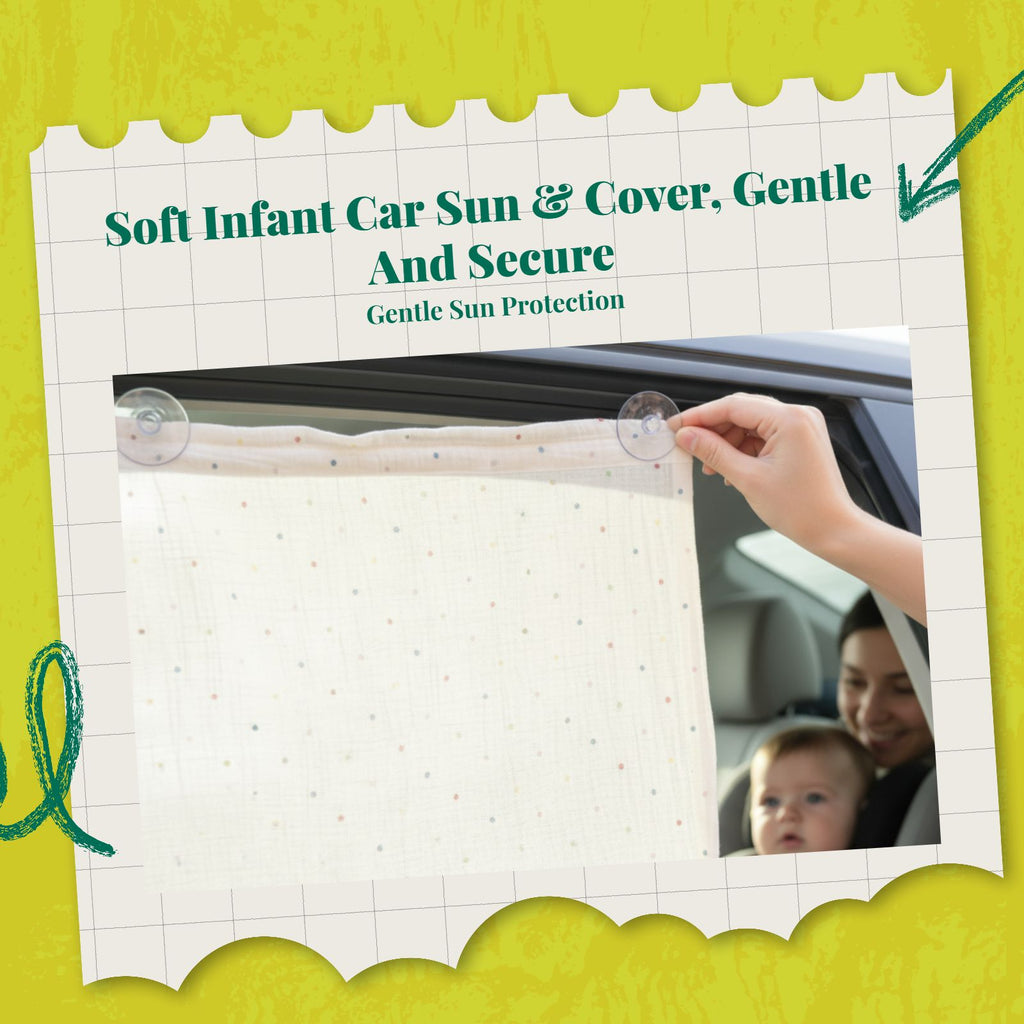 Car window sun shield for infants, fabric privacy screen with suction holder holder, sun protection, side window, easy installation