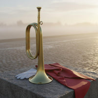 Bugle Engraved Brass Bugle Loud Sound Ceremonial Trumpet for Procession, Marching Band
