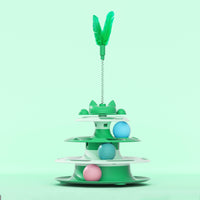 Feline Circuit Toy Easy to Clean Feather Feline Teaser Non-Slip Base