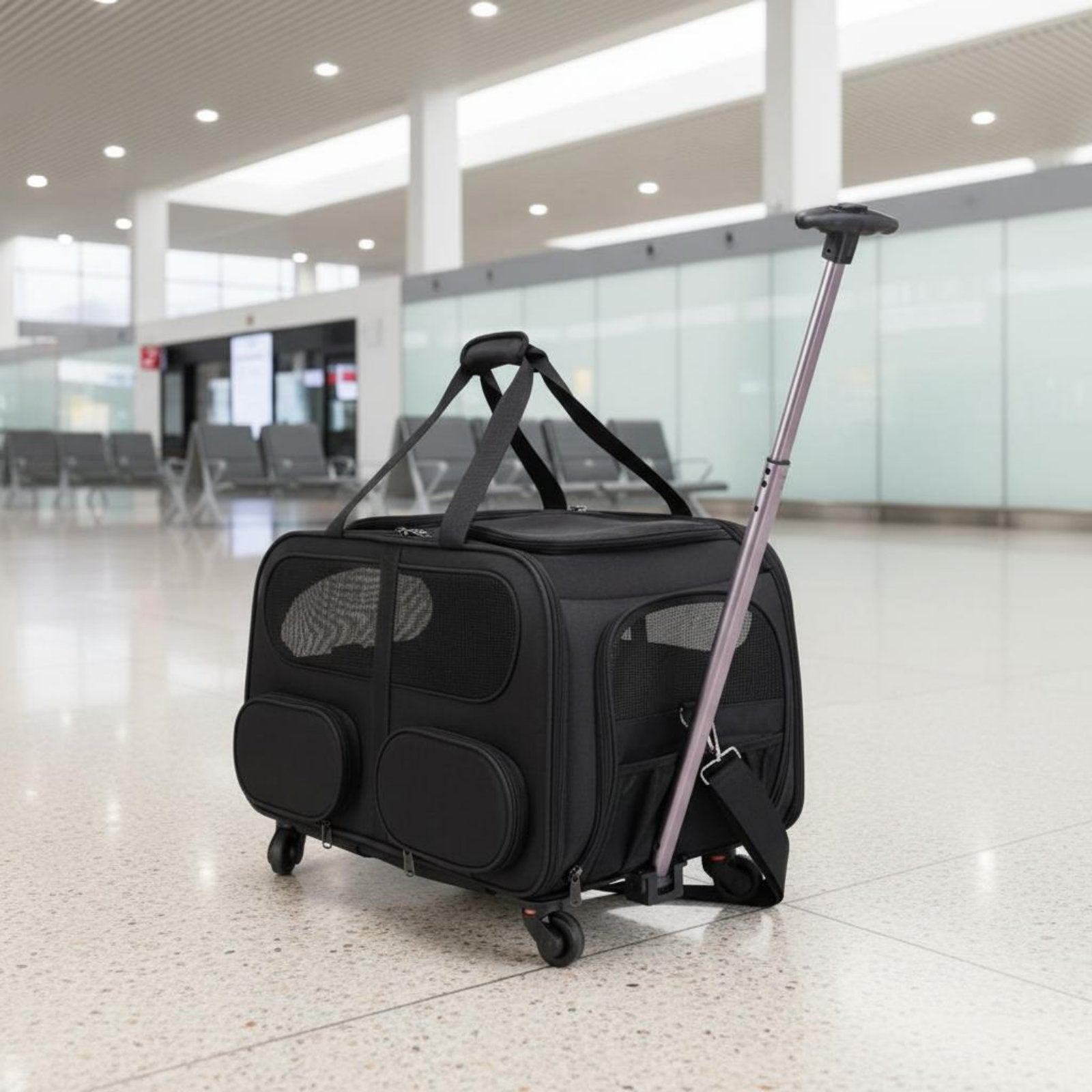 Pet Trolley Case Portable Pet Suitcase Ventilation System for Cats