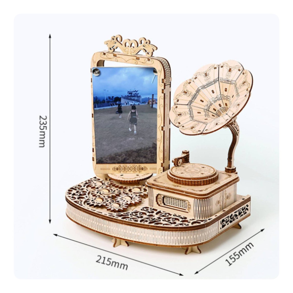 Camera Frame Model Retro Gramophone Model Gift for Young Crafters