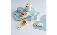 Wooden Coffee Toy Set Natural Wood Pretend Coffee Set Imaginative Play