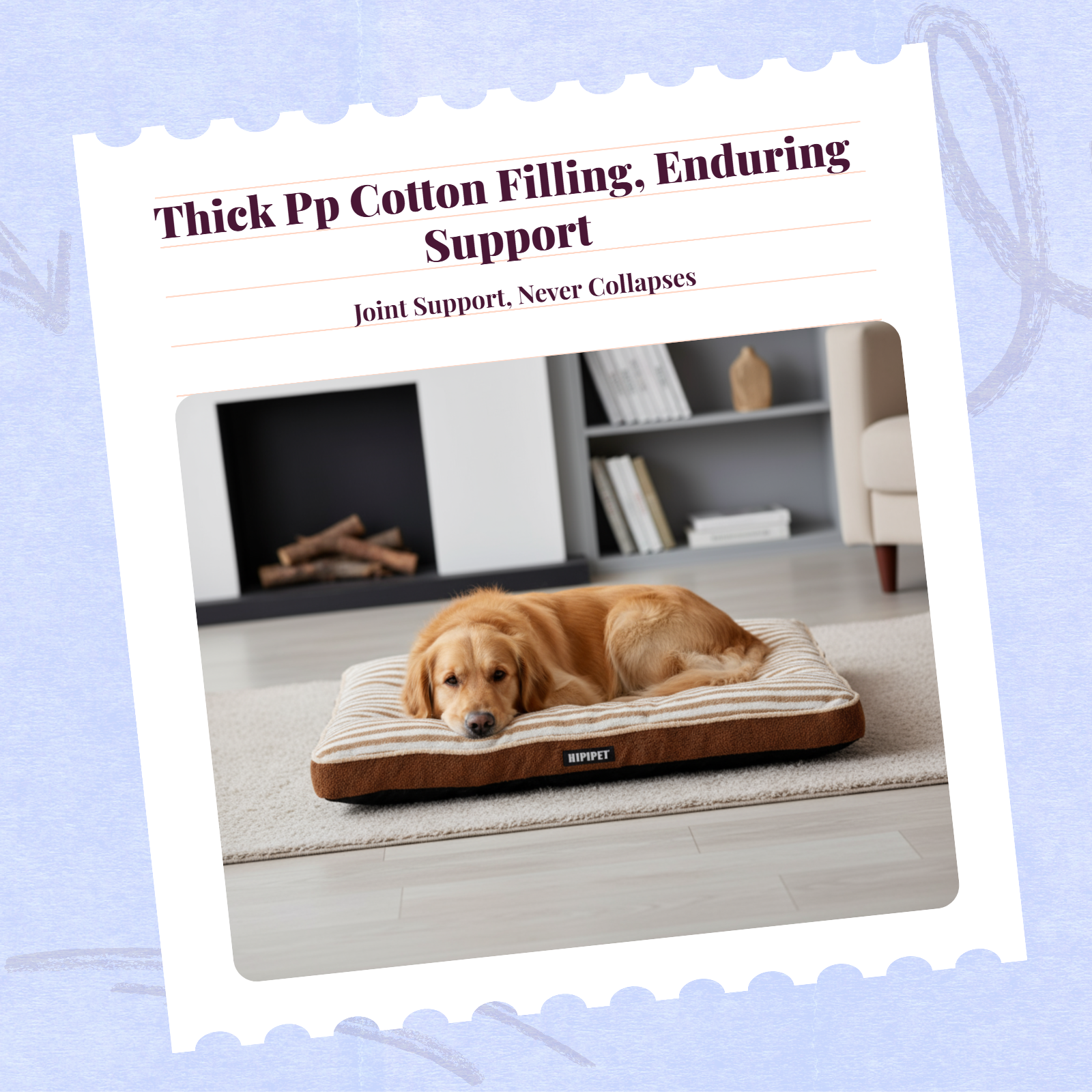 Dog Bed, Orthopedic cleanable Pet Sofa, Removable Cover, Winter Warm Mat for Large Dogs