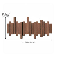 Key Coat Rack Saving Wall-Attached Coat Hanger Heavy Duty Wooden Flip down Hook Rack for Entryway