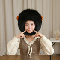 Chimpanzee Head Hat Funny Cartoon Ape Head Cover Lightweight Furry Monkey Costume Hat for Adults, Parties, Halloween