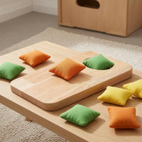 Sandbag Tossing Board Natural Wood Wooden Throwing Board Canvas for Children