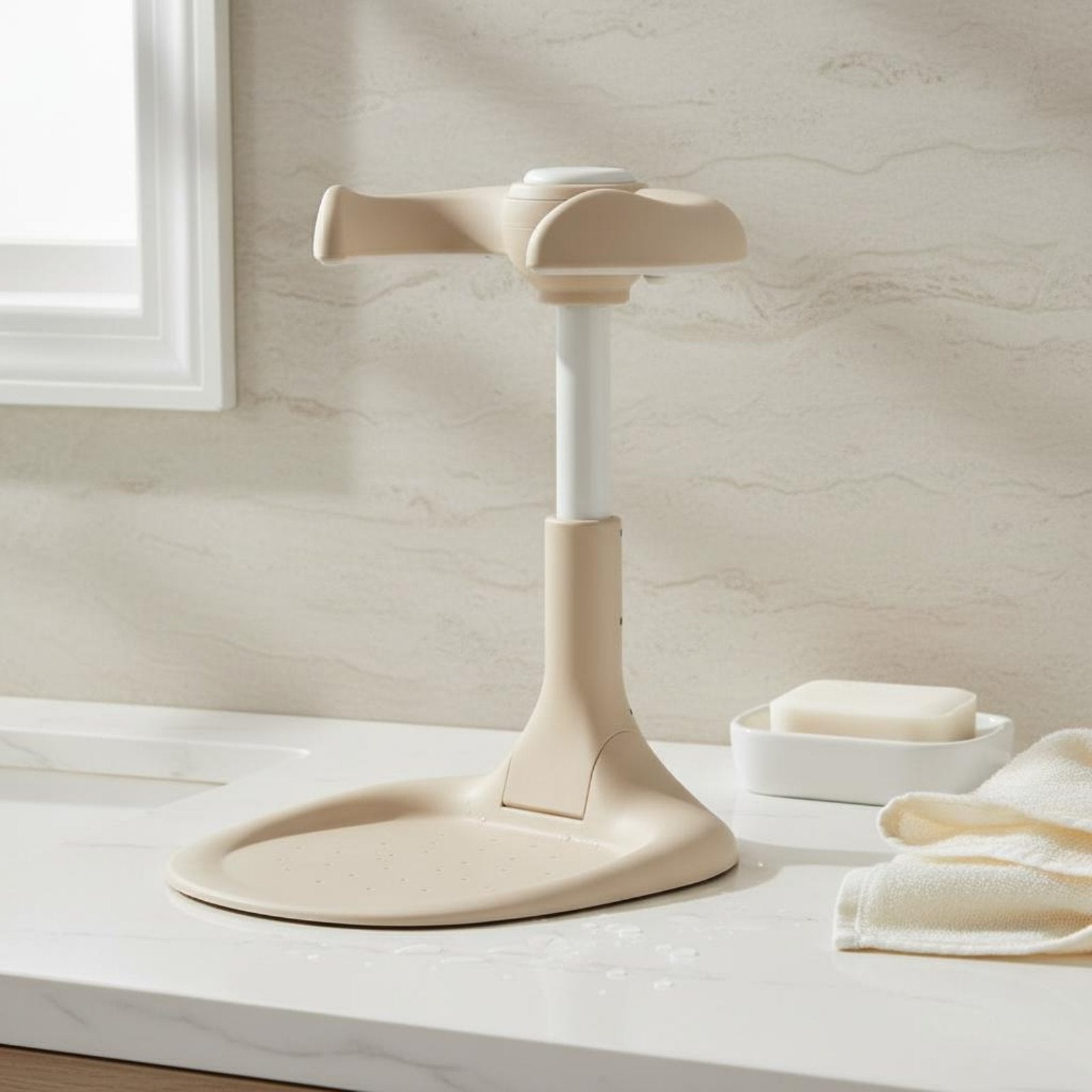 Adjustable Standing Support Anti-Slip Baby Bath Stand Stable Triangular Frame