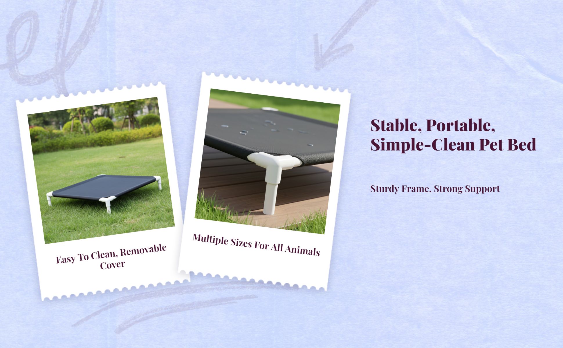 Breathable raised pet bed