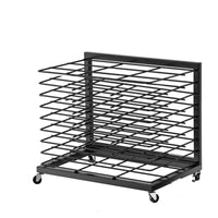 Rolling Art Rack Slanted Shelves Display Stand Rectangular