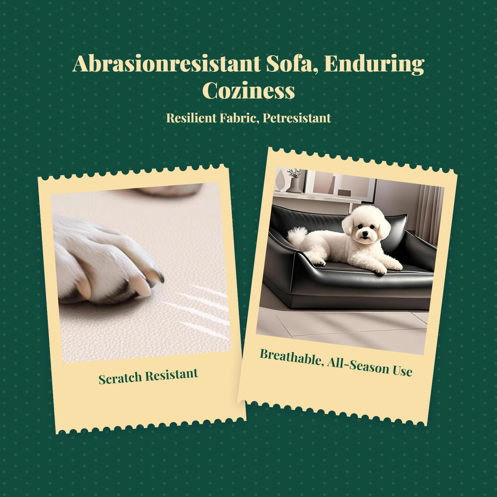 Water-resistant dog bed, removable cover