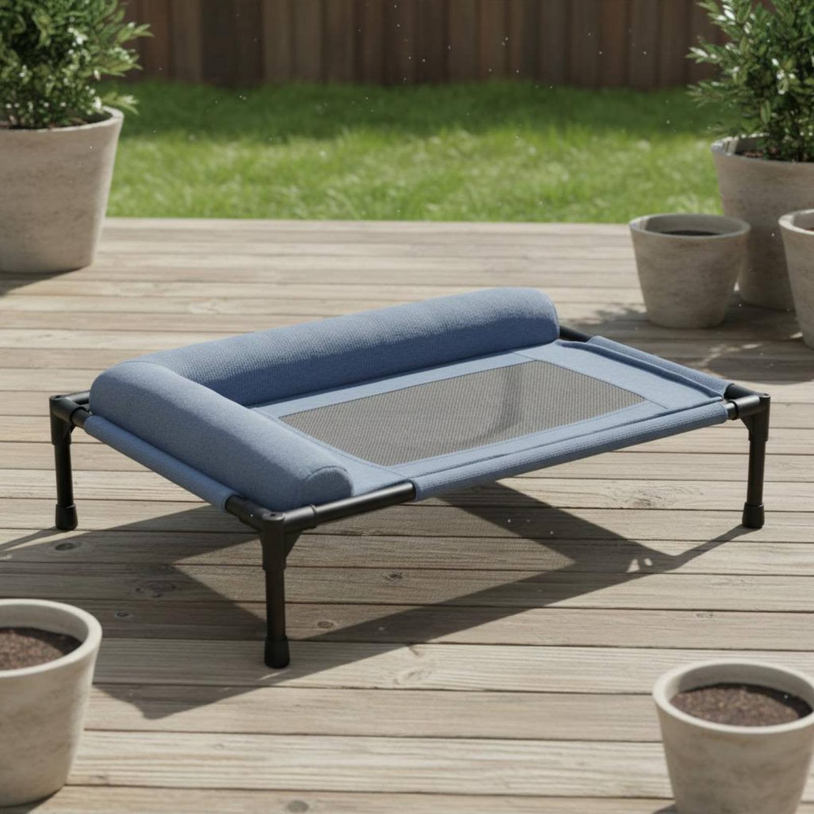 Elevated Pet Bed All-Season Use Raised Dog and Cat Bed Pet Cot Moisture-Resistant Easy to Clean for Dogs, Travel, Patio