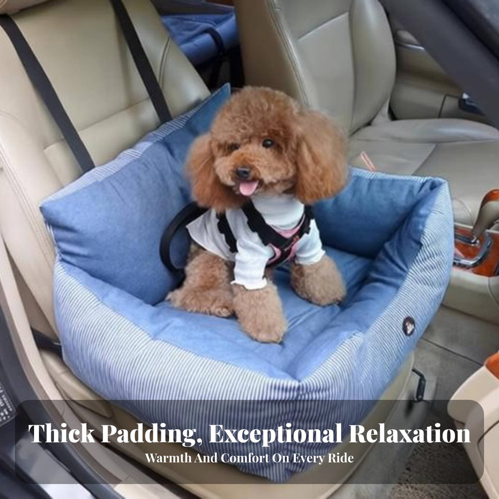 Dog Car Seat Breathable Mesh opening Collapsible Pet Travel Box Elevated View