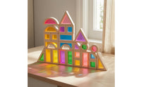 25 Pieces Wooden Building Block Set Colorful Shape Recognition Blocks