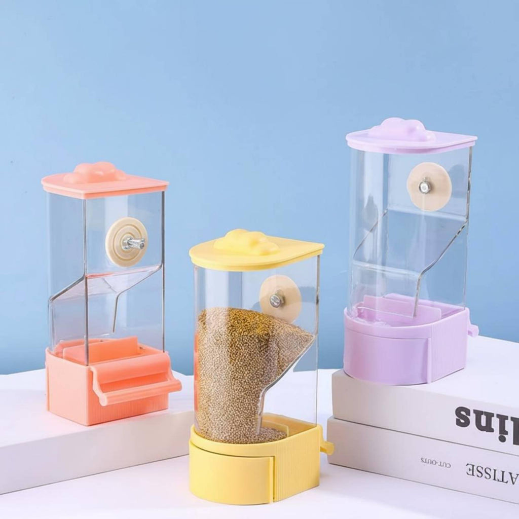 Hanging Parrot Food Dispenser Large Capacity Parrot Feeder Box Transparent Pet Supply for Parrots, Small Birds