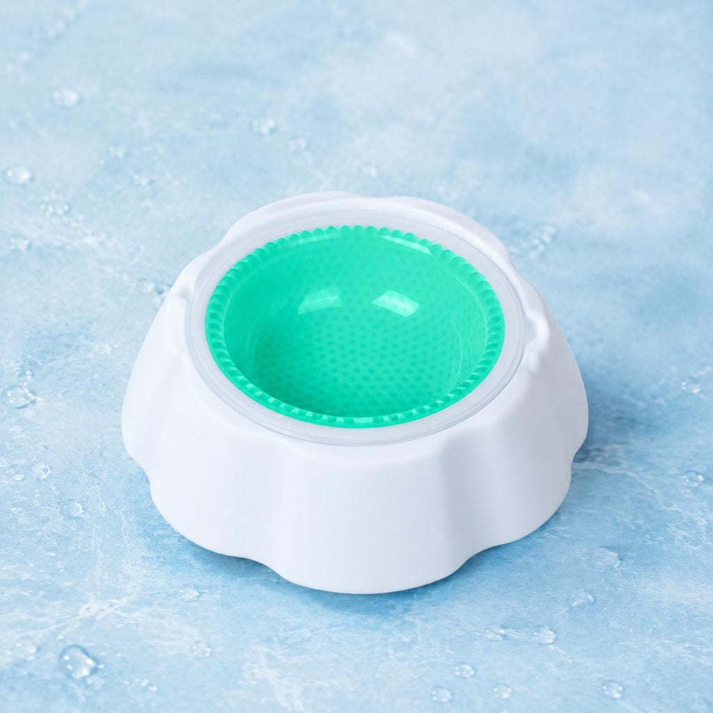 Round Pet Cooling Bowl Flared Base Cooling Pet Bowl Raised Rim for Drinking
