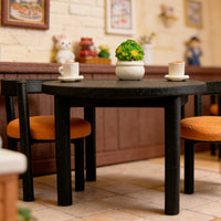 1/12 Scale Dining Table and Chairs Simulation Model for Miniature Scene