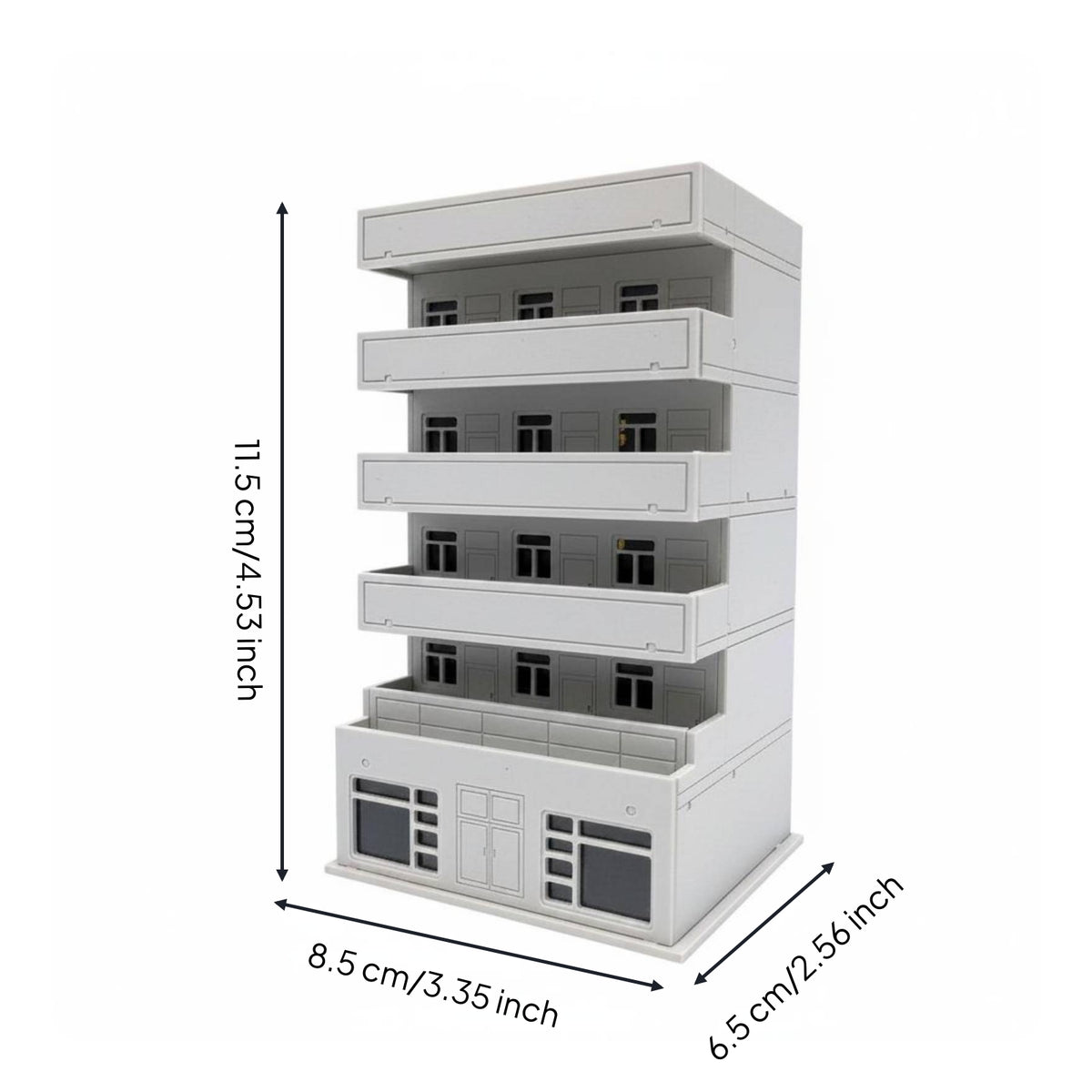 Miniature Balcony House Model Easy Assembly Residential Building Model No Glue Needed for Designers