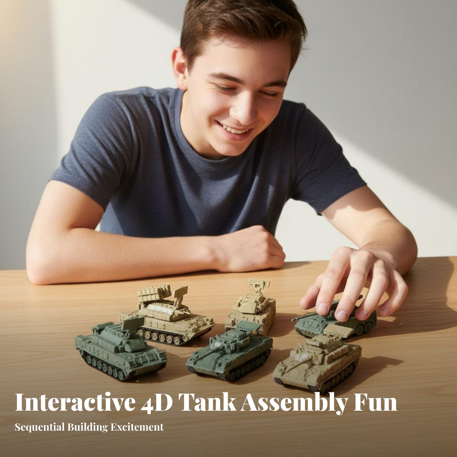 1:144 Armored Vehicle Model Set Easy Assembly Scale Model Armored Vehicle Miniature Armed Forces Vehicle Collection Glue No-Glue