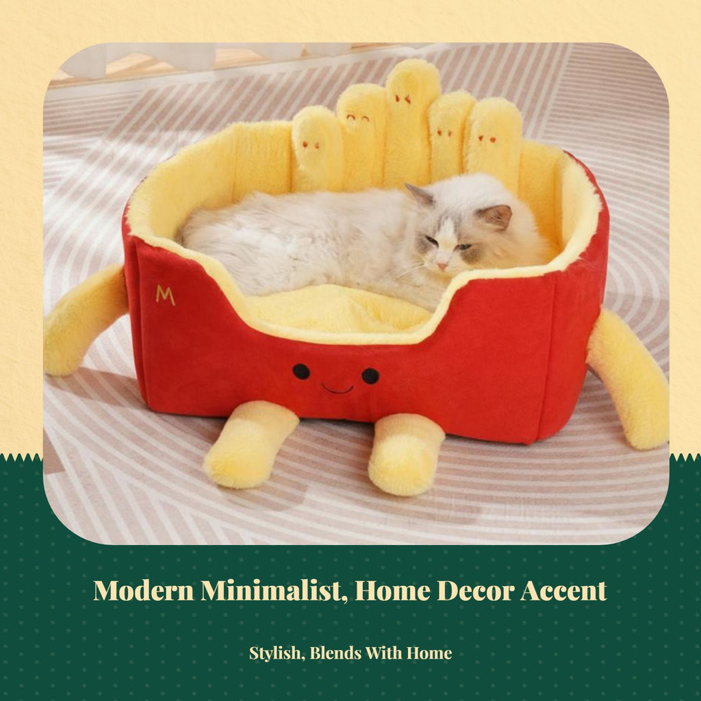 Calming semi-enclosed cat bed