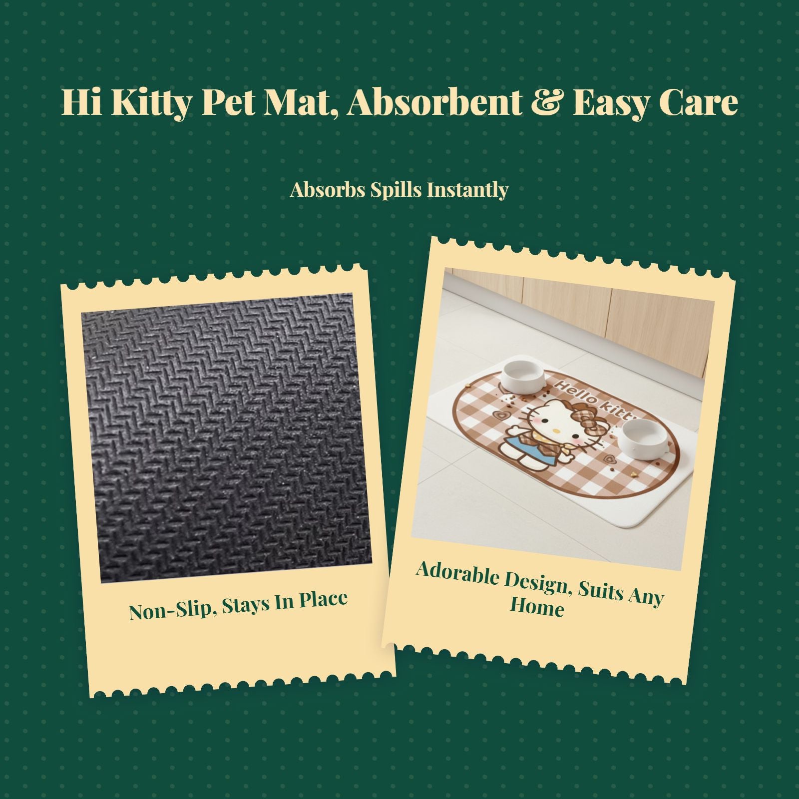Waterproof Non-Slip Cat Feeding Mat, Easy Clean, Cartoon