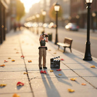 1/64 Scale Photographer Figure Hand-Painted Photographer Model Figure 3D Printed