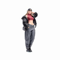 miniature Streetwear Woman Figurine Stylish Painted Mini Statue Standing Pose Display Piece