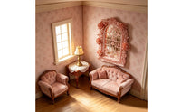 Floral Window Dollhouse Decor Rosy Floral Design 1:12 Scale Dollhouse Decoration