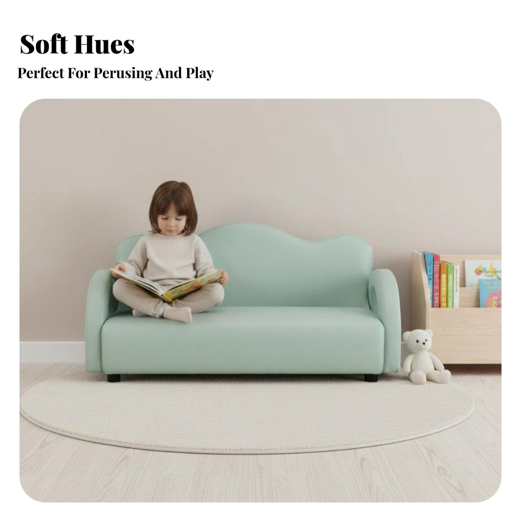 Cute Cartoon Design Plush Character Seat Soft and Comfortable Upholstered Mini Sofa long-lasting Construction children's Furniture Easy to Clean for Toddlers, Preschoolers, Parents, storytime corner, Playroom, Nursery, Relaxing