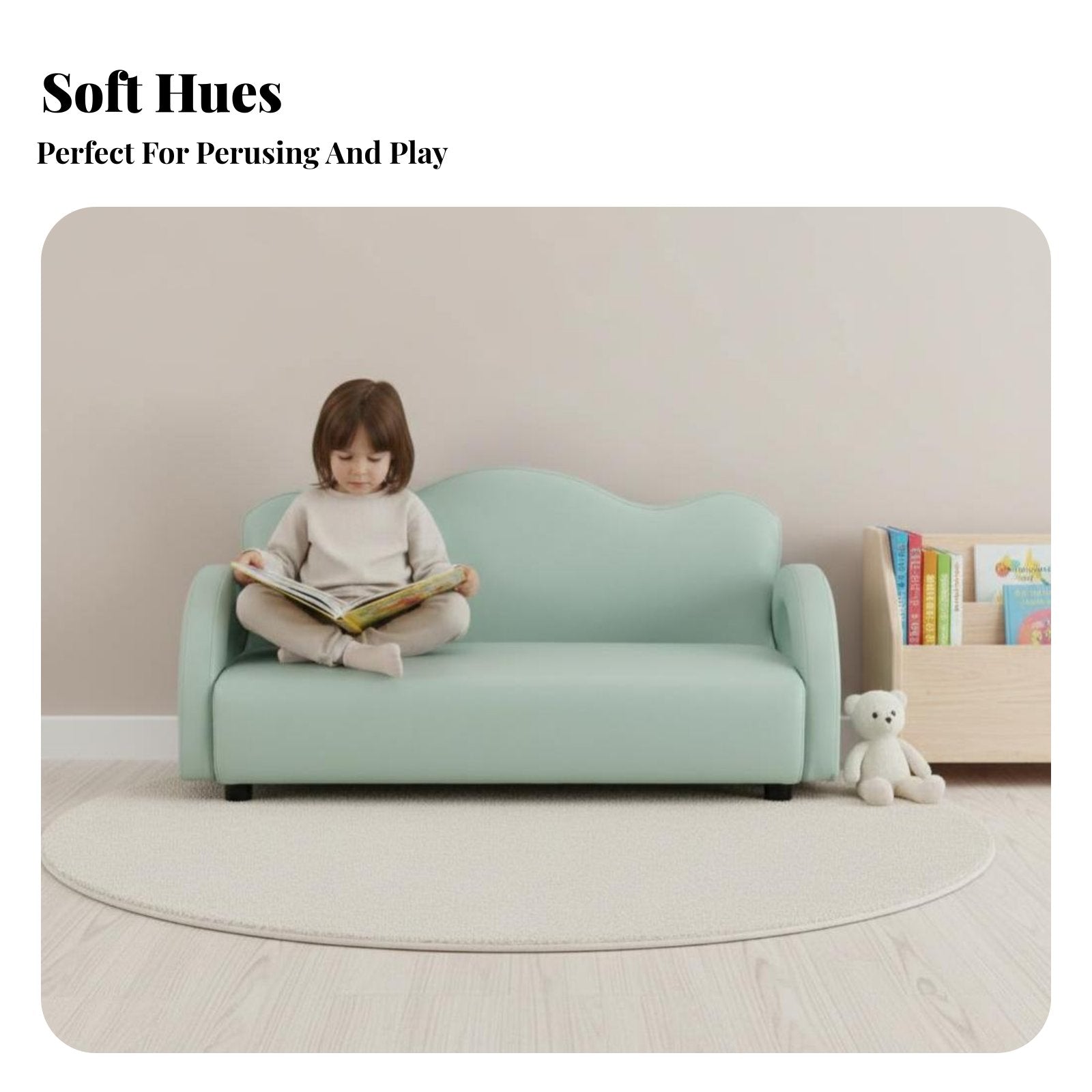 Cute Cartoon Design Plush Character Seat Soft and Comfortable Upholstered Mini Sofa long-lasting Construction children's Furniture Easy to Clean for Toddlers, Preschoolers, Parents, storytime corner, Playroom, Nursery, Relaxing