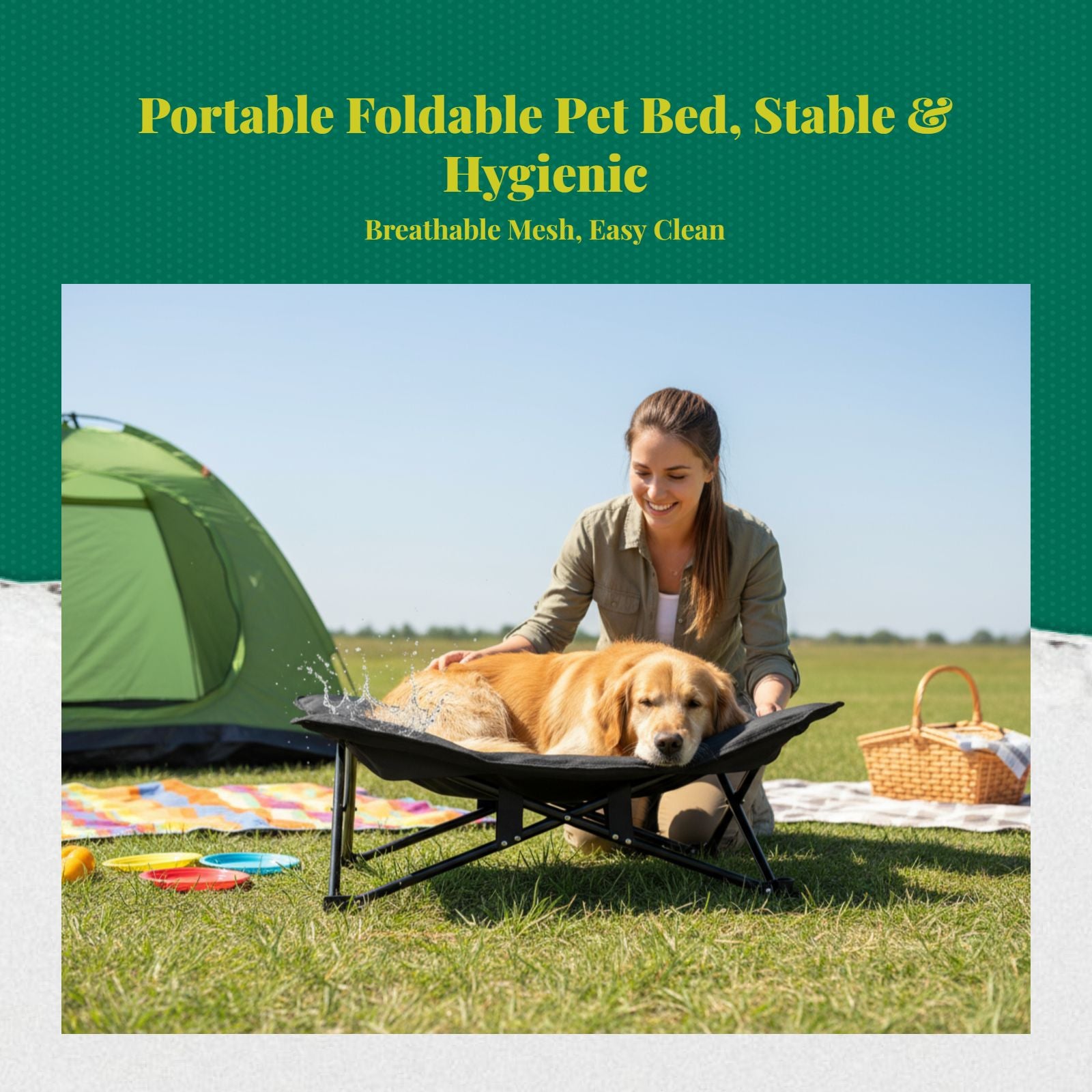 Waterproof raised pet bed