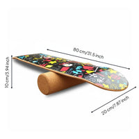 Wooden Balance Board Non-Slip Surface Surfing Equilibrium Board Fitness Equipment for Kids, Athletes