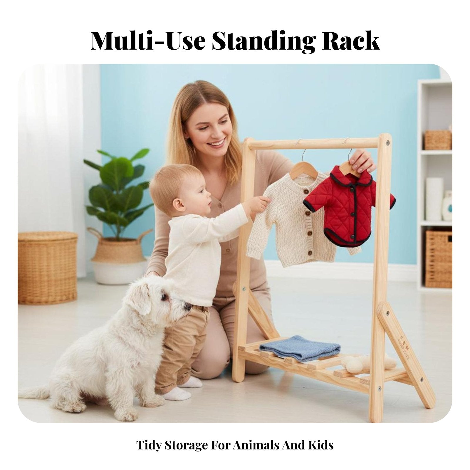Pet Clothing Stand complimentarystanding Garment storage rackSaving for Entryway, Bedroom