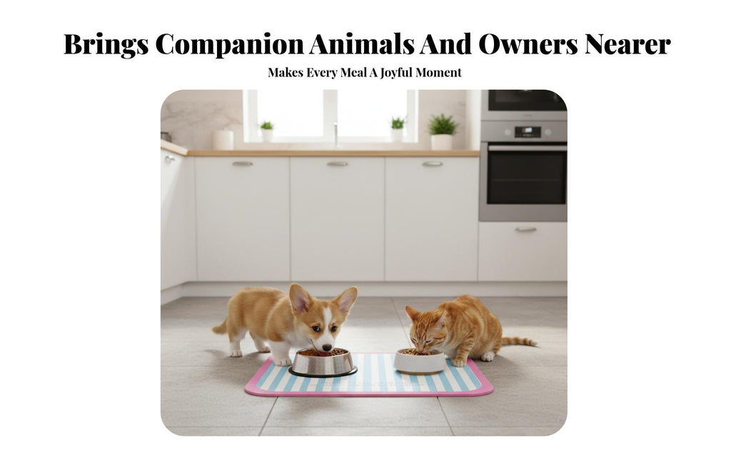 Pet Bowl Placemat Waterresistant Feeding Mat Non-Sraised border for Indoor, Kitchen