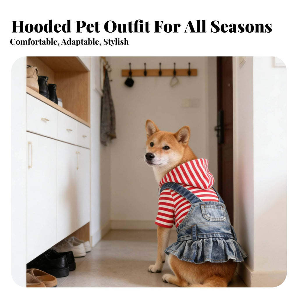 Comfortable Fit Embroidered Denim Pet Skirt Machine Washable Denim Dog Dress Lightweight Material for Dogs, Photo Shoots, Parties, Weddings