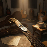 Stainless Steel Guitar Pick Keychain Long-Lasting for Practice