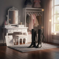 Black Lace-up Doll Boots Highhigh-top/3 BJD Doll Boots Flat Even-Bottom
