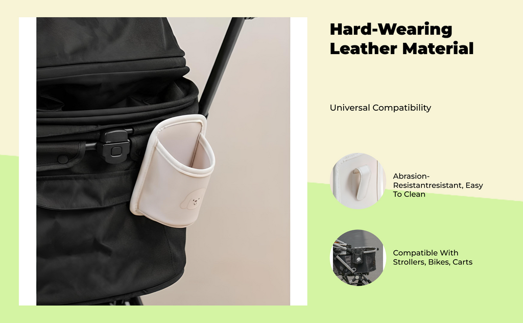 Stroller Beverage Holder, Universal Pet Stroller Accessory, 2-in-1 Phone Holder, non-slipSlip, Multi-Functional Organizer