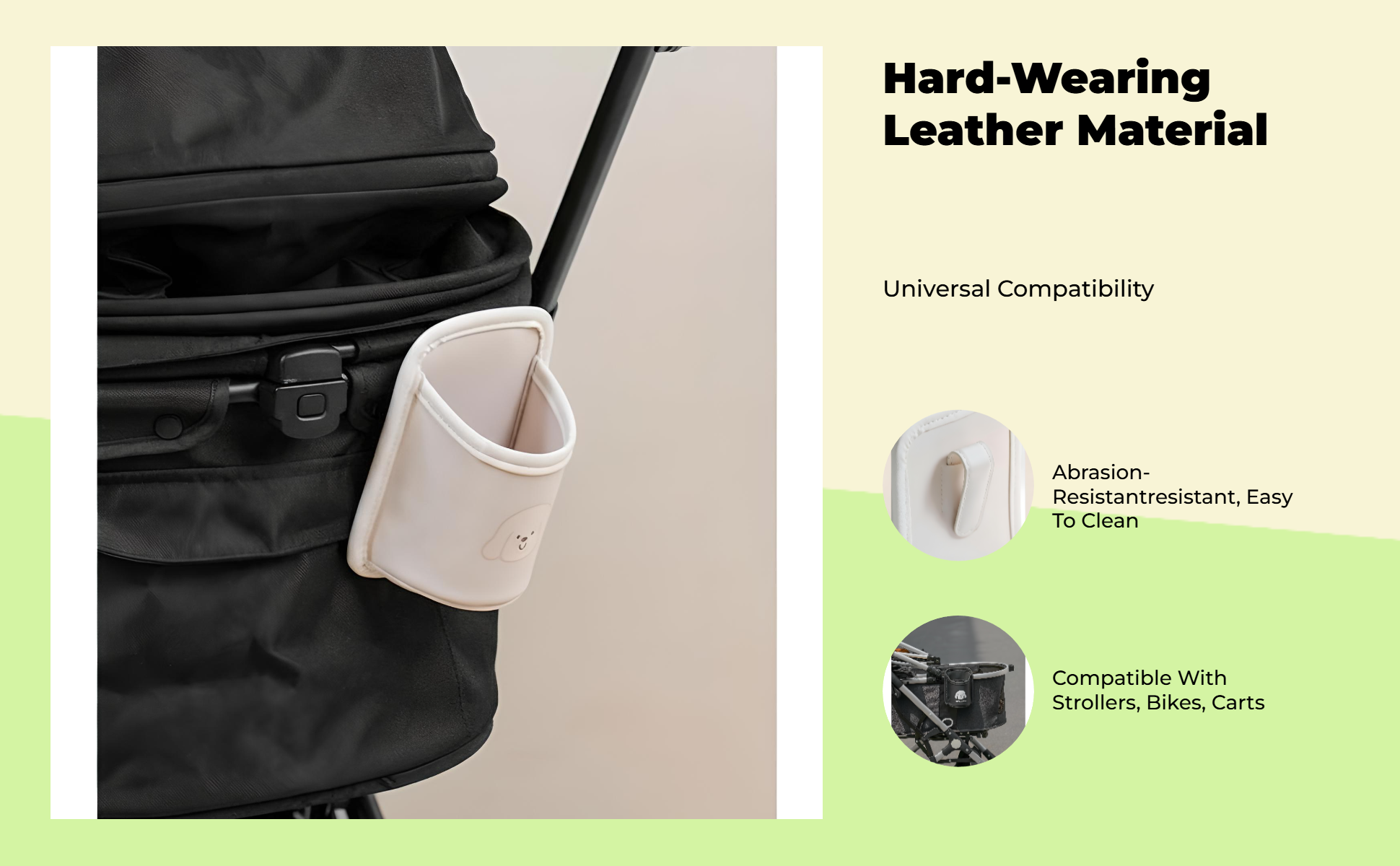 Stroller Beverage Holder, Universal Pet Stroller Accessory, 2-in-1 Phone Holder, non-slipSlip, Multi-Functional Organizer