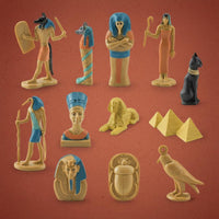 12 Pieces Pharaoh Figure Sphinx Models PVC Material Ancient Nile Valley Figure Set Educational Playset Nile Valley Gods Toy Collection