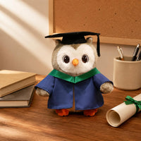 Owl Stuffed Toy Cap and Gown and Gown Mortarboard Graduation Owl Stuffed