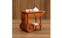 1:12 Dollhouse Handcart with Wheels Mini Wooden Trolley for Model Hobbyists