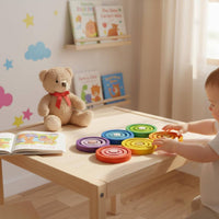 6 Pieces Wooden Disc Wooden Rings Set Educational Color Disc Challenge Fine