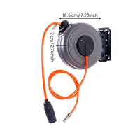 Automatic Retractable Hose Reel Compact Utility Equipment Orange for Garage