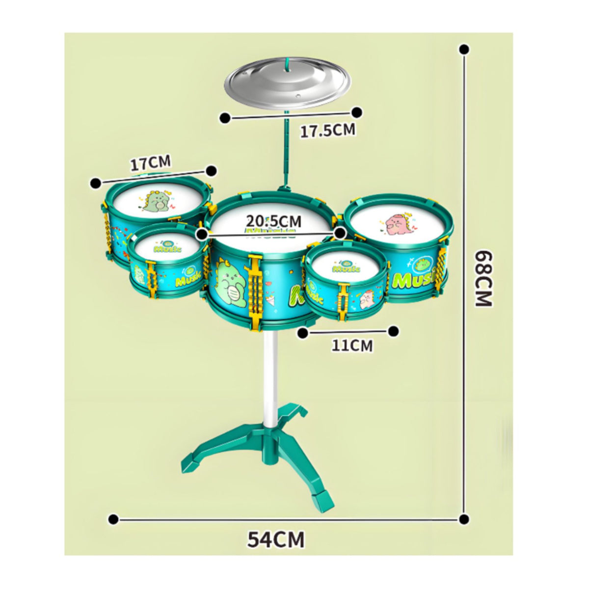 Kids Jazz Drum Set Early Education Kids Drum Set Great Gift Idea for Beginners
