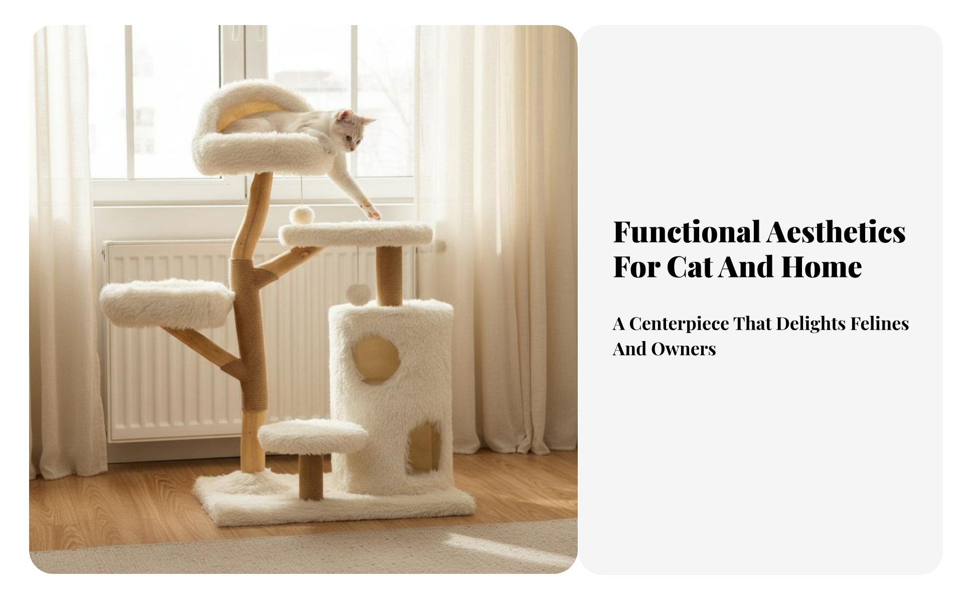 Natural Wood Trunk Skycloud-themeded Cat Tower Multi-Level Design Skycloud-themeded Scratching Tree comfortable Resting areas Pet Furniture Sturdy Construction for felines, Kittens, Indoors, Living Room, Bedroom, Small areas