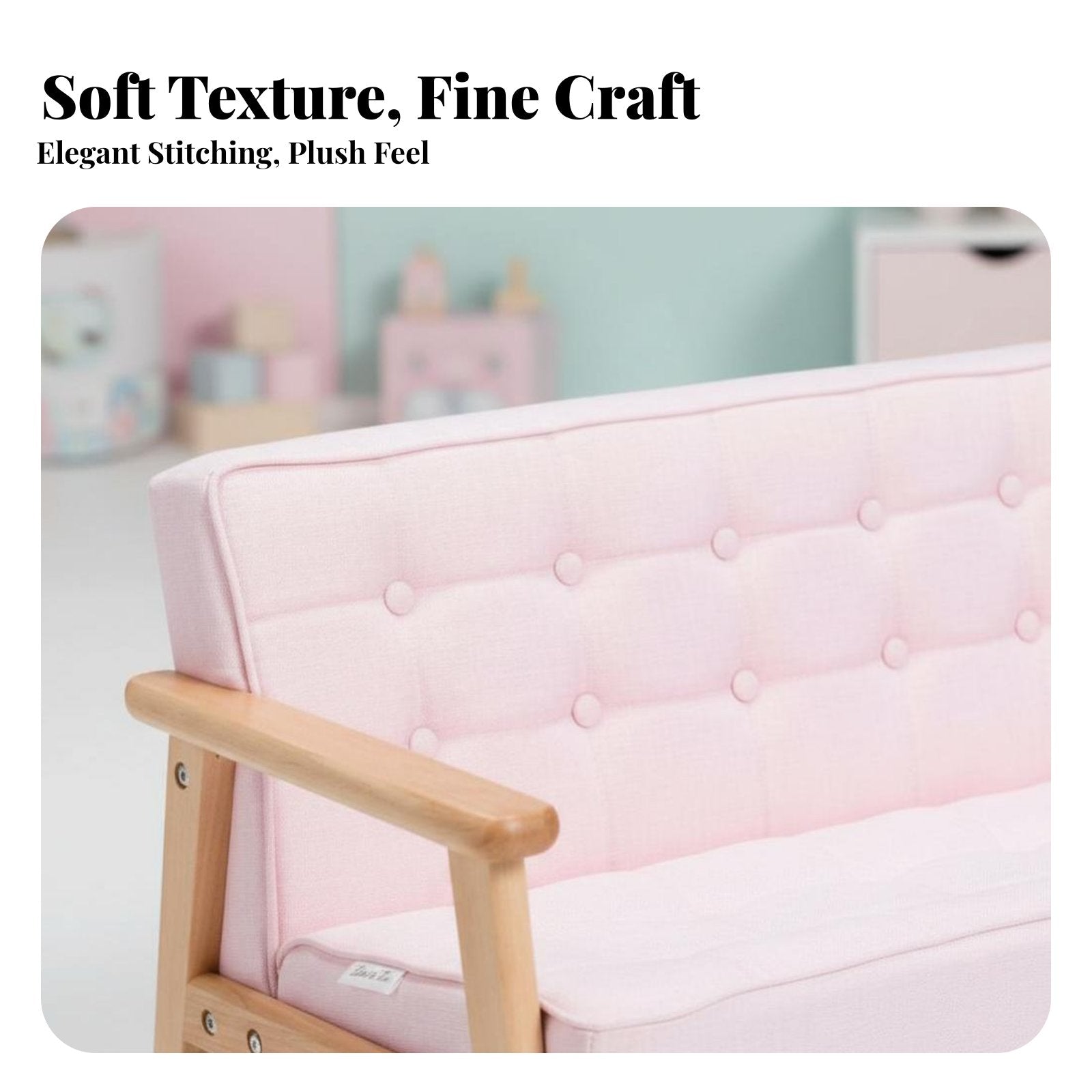Padded Toddler Chair Solid Wood Frame childs' Sofa Soft and Comfortable
