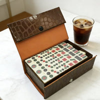 Mini Mahjong Set Lightweight Mini Chinese Mahjong Set Traditional Travel Game for Students, Dormitory, Outdoor