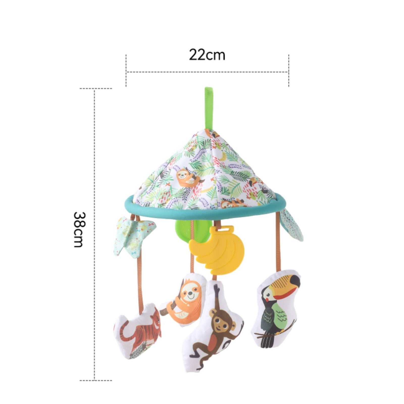 Safari Wildlife Mobile Easy Setup Crib Hanging Wildlife Toy Rotation for Infants