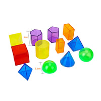 Geometric Shapes Hands-On Learning Transparent Geometry Blocks Bright Colors Geometric Shapes Set for Classroom, Homeschooling