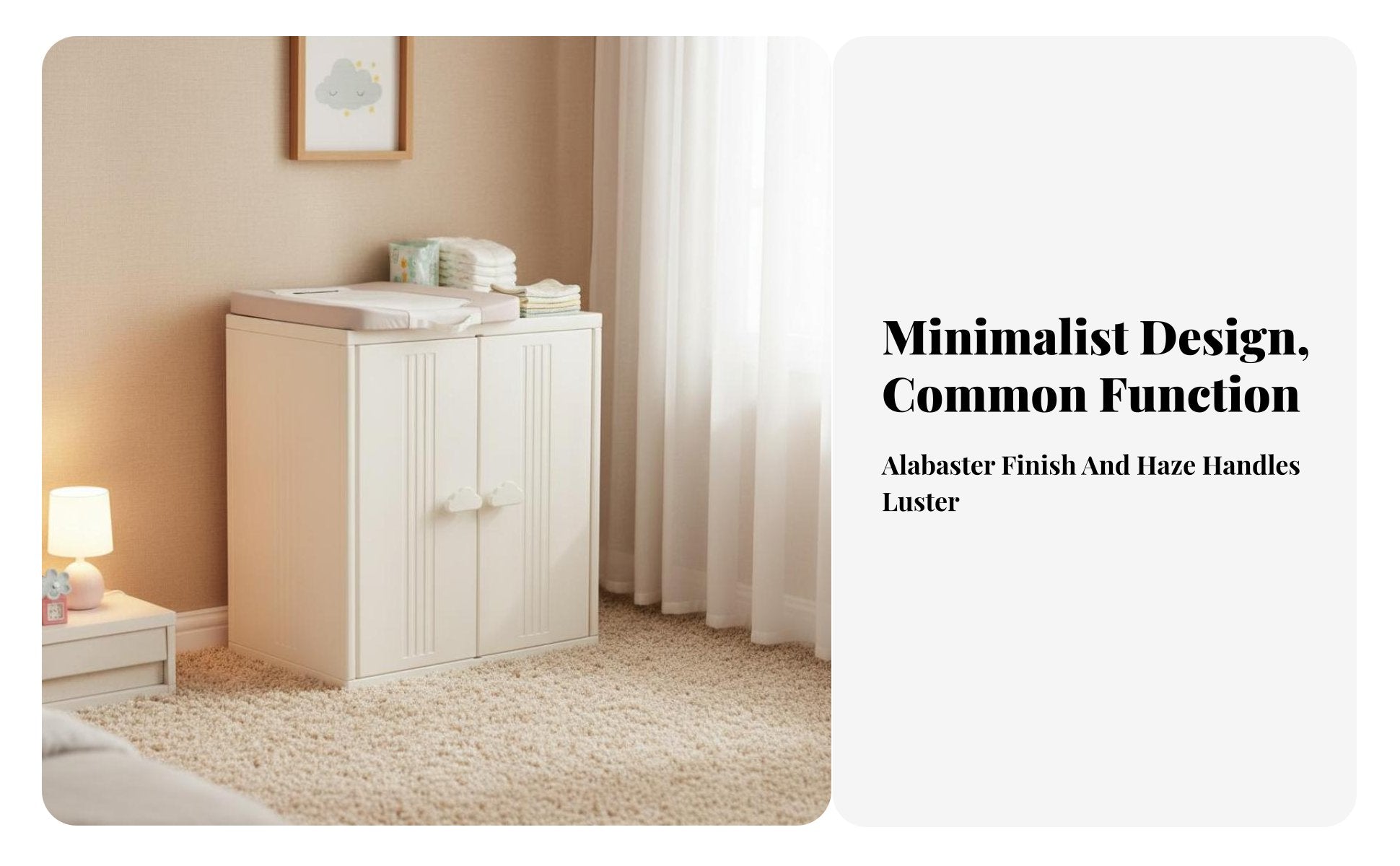 Changing Table storage unit Easy Organization Storage Cabinet Safety Design for children